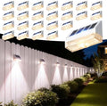 VOLISUN White Fence Lights, Dusk to Dawn Solar Fence Lights Outdoor Waterproof with Warm White LED Spot Lens, Solar Light for Fence, Yard, Wall, Backyard, Railing, Deck, and Patio, 24 Pack by VOLISUN