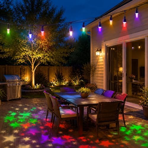 Vigdur Patio String Lights, 31.4FT Star Projector String Lights Connectable - Image 6
