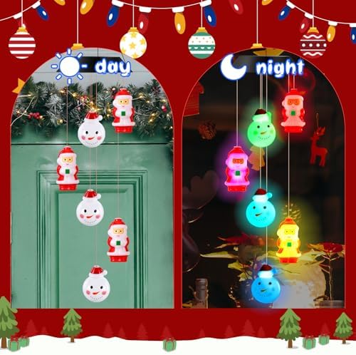 GlikCeil Halloween Solar Wind Chimes 27.5Inch Halloween Decorations Outside Waterproof Hanging LED for Yard, Porch, Patio, Party, Color Changing Lights(Snowball) - Image 4