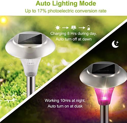 Solar Lights Outdoor Decorative, Solar Garden Lights Stakes, Flower Bed Decorations Mosaic, Decor for Path, IP44 Waterproof for Yard Driveway Walkway (4Packs) - Image 3