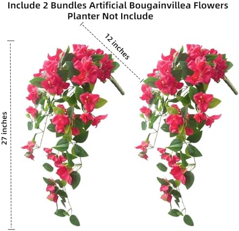 Artificial Bougainvillea Flowers Fake Summer Plants for Outdoor Outside - Image 4