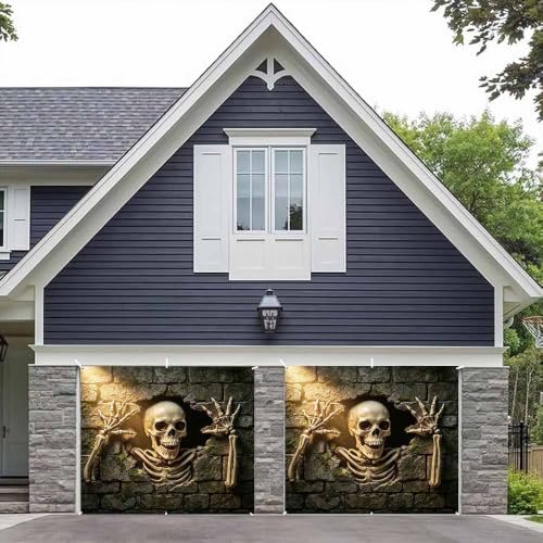 8x7FT Halloween Garage Door Banner Horror Hanging Backdrop Decor - Image 6