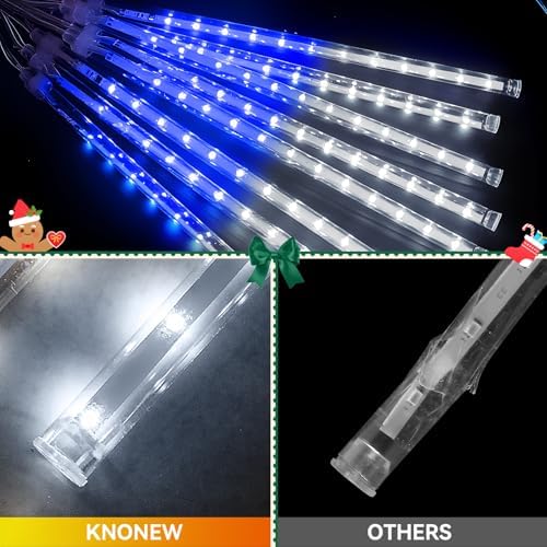 KNONEW 40 Tubes 1440 LED Meteor Shower Lights Christmas Lights Outdoor - Image 5