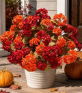 Fake Geraniums Artificial Flowers for Outdoors Fall Autumn Decoration, 6 Bundles Silk Geraniums Look Real Faux Fall Flowers Plants for Front Door Garden Planter Patio Balcony Yard Home Indoor, Mix by HyeFloraartificialflowers