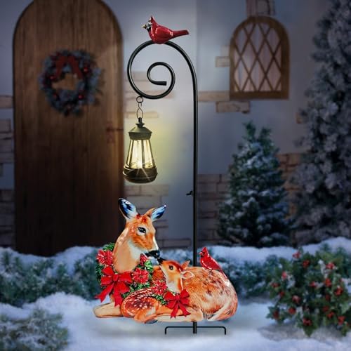 Solar Christmas Decorations Outdoor,Metal Deer Solar Lights Garden Stakes by HokfirmHomeDecorGarden