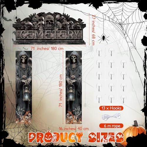 Funnymoom Halloween Cemetery Door Decorations - Image 2