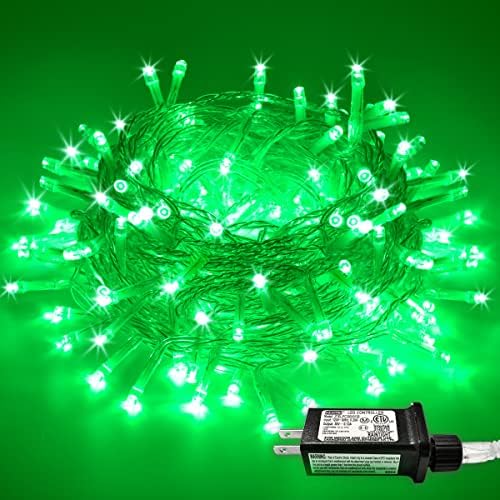 JMEXSUSS 200 LED Green Christmas Indoor Outdoor Halloween Lights Clear Wire by JMEXSUSS