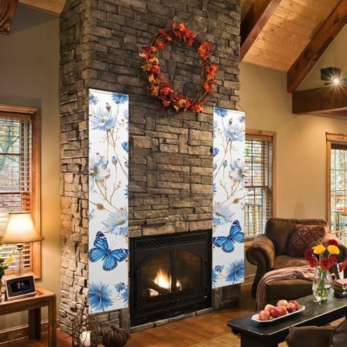 Daisy Porch Sign Hanging Blue Butterfly Outdoor Welcome Signs for Porch Decorations Door Banners for Front Door 2 Packs Outdoor Decor Banner Flag for Porch Home Yard Garden Party Decor - Image 5