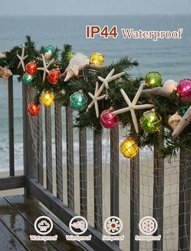 8.5Ft Nautical Fishing Float String Lights,Plug in Beach Themed Buoy Lights - Image 4