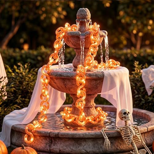 10 ft Halloween Chain Lights, Outdoor Orange Halloween Lights - Image 6