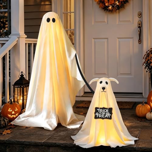 2 Pack Spooky Ghost Dog Halloween Decor Indoor for Party Decorations - Image 2
