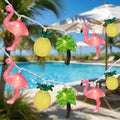 PASUTO 20LED Hawaiian Party Decorations String Lights, 12FT Summer Beach Decor Lights, Flamingo Pineapple Palm Tree Lights for Pool Beach Tropical Summer Party Indoor Outdoor Decorations by PASUTO