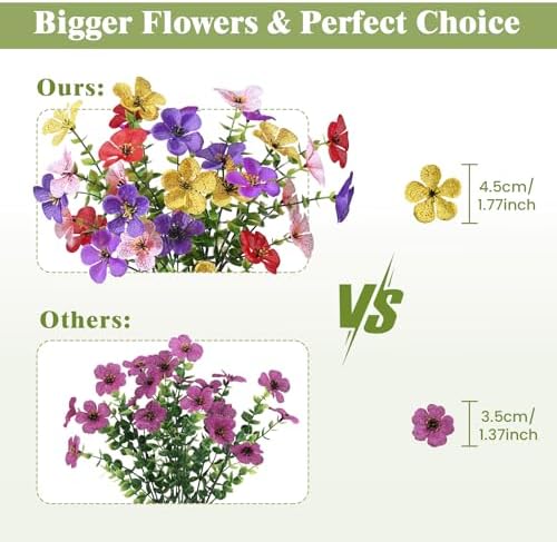 Alupssuc 20 Bundles Artificial Flowers for Outdoor Indoor Decoration - Image 4