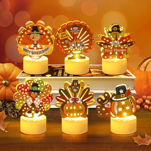 12 PCS Turkey Tea Lights Candles Thanksgiving Flameless Tealight Candles by Sakayo