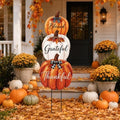 3Pcs Thanksgiving Outdoor Fall Decor Metal Pumpkin Yard Sign Porch Stake by OBUSATT