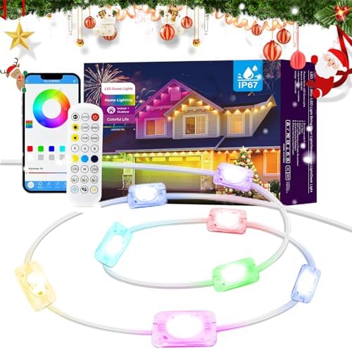 100ft Permanent Outdoor Lights for House, Smart RGB+IC Seasonal Decor by GRIRT