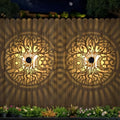 2 Pack Large Solar Fence Lights Metal Solar Powered Outdoor Wall Deck Step Lights Tree Theme Waterproof Fence Light for Garden Post Patio Backyard Yard Decor, Gardening Gifts for Women Mom Grandma by gardencave