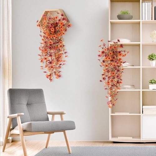 INQCMY Artificial Fake Hanging Flowers Plants for Outdoor Fall Decoration - Image 5