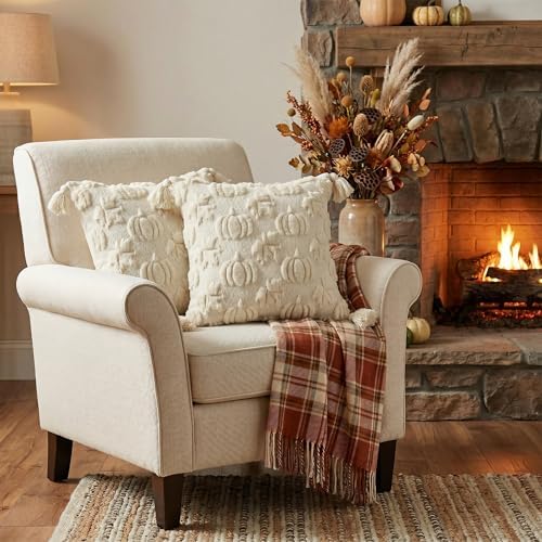 AVOIN colorlife Beige Pumpkin Fall Throw Pillow Covers 18x18 Inch - Image 4