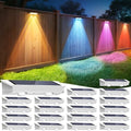 Fence Lights Solar Powered 20 Pack, 7 Fixed Colors & Color Changing Solar Fence Lights Outdoor, IP65 Waterproof Backyard Decoration for Patio, Deck, Pool, Step by APILAB