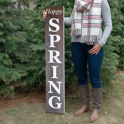 8"x48" Spring Welcome Sign for Front Porch, Hello Spring Porch Sign for Front Door Durable PVC Welcome Home Decorations for Outdoors p (Design 5) - Image 6