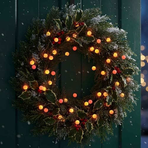 QBIS Battery Powered Halloween Lights, 40 Berry Lights, Orange Yellow Red - Image 6