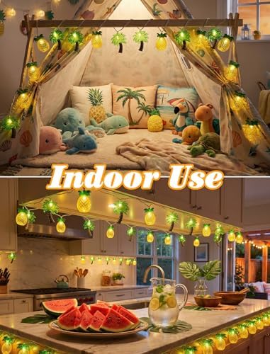 Oviejo 8.5FT Tiki Bar String Lights,10 LED Palm Tree Pineapple Decorations Lights,Connectable Summer Fairy Lights for Tiki Bar,Patio,Garden & Party Decor - Image 6