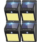 kolpop 4 Pack Solar Motion Lights Outdoor, 3 Modes/100LED Security Wireless IP65 Waterproof Wall Outdoor for Front Door, Backyard, Garage, Deck(Warm White) by kolpop