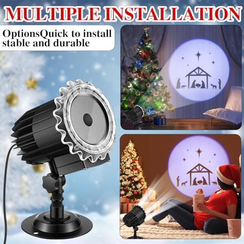 Tuanse Christmas Nativity Scene Outdoor Projector Rotating LED Flood Light - Image 3