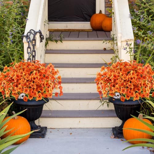 AGIRL Artificial Fall Flowers Fake Mums Outdoor,Faux Plant Porch Decor Home - Image 4