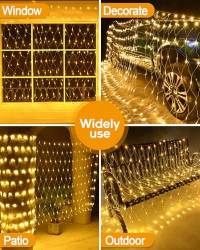 200 LED Christmas Decorative Net Lights, 9.8ft x 6.6ft with 8 Modes, Connectable, Timer, Waterproof, Low Voltage Bush Mesh Lights for Christmas Decorations, Home, Wedding - Image 6