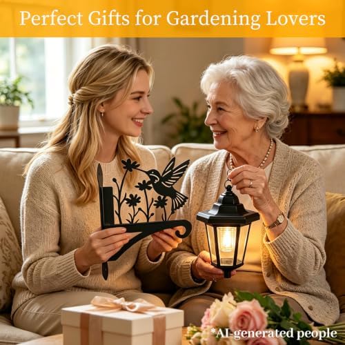 VOOKRY Solar Wall Lanterns Outdoor, Waterproof 2 Pack Hanging Lights with Hummingbird Hooks, Wall Mount Sconce with 3 Solar Panels for Patio Porch Yard Garden Decor, Dusk to Dawn 2700K Warm White - Image 6