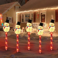 LAMPHOME Christmas Pathway Lights Outdoor, Set of 5 Snowmans Christmas Decorations Outdoor Yard, 15inch Pathway Marker Stake Lights for Patio Ground Path Sidewalk Walkway Driveway by ULL