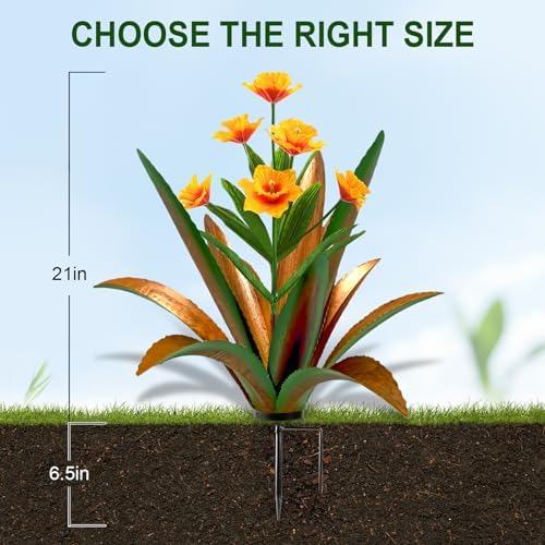TOMBABY Huge Metal Agave Plants Outdoor Decoration Outdoor Garden Decorated with Flowers Mexican Yard Art Plant Garden Gift (Green 1 Pack) - Image 3