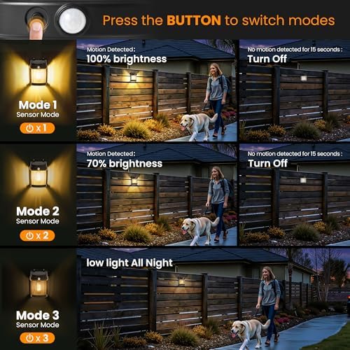 PEVOROS Solar Fence Lights Outdoor Waterproof, Fence Deck Lights 8 Pack - Image 3