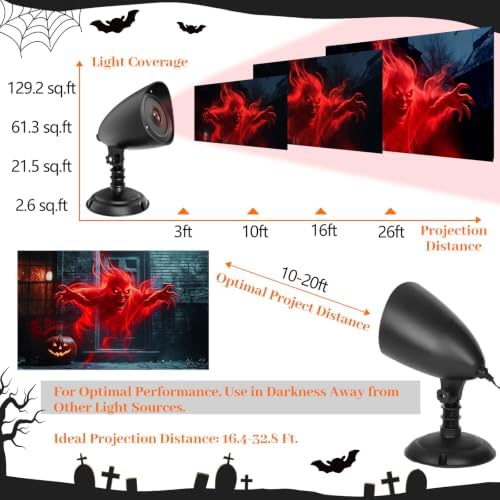 Halloween Projector Lights Outdoor,3D Dynamic Ghost Projector Light - Image 3