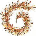 Fall Decor, Fall Garland with Lights, 6FT Autumn Eucalyptus Leaves Lighted Garland Thanksgiving Harvest Festival Decorations for Home Mantle Porch Outdoor Indoor Wedding Table Wall Arch Decor by Waipfaru