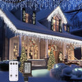 Icicle Christmas Lights Outdoor,520 LED 49.2FT 8 Modes with 80 Drops Cool White Icicle Lights,Remote Control Outdoor Indoor Fairy String Lights for Christmas Party,Holiday Decorations by TOPPORTED