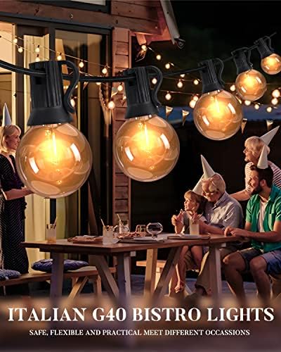Lightdot LED Outdoor String Lights 50FT Patio Lights with 16 Shatterproof G40 Vintage Edison Bulbs, Outside Hanging Light Waterproof for Porch, Deck, Garden, Backyard, Balcony, Dimmable - Image 6