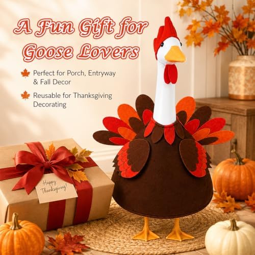 Thanksgiving Turkey Porch Goose Outfit for Outdoor Lawn Decor - Image 7