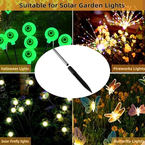 10 Pack Solar Light Stakes Replacement (Fit for Pole Outer Diameter 0.35in), ABS Reinforced Ground Spikes for Outdoor Solar Landscape Pathway Christmas Lights Yard Garden Deco - Image 5