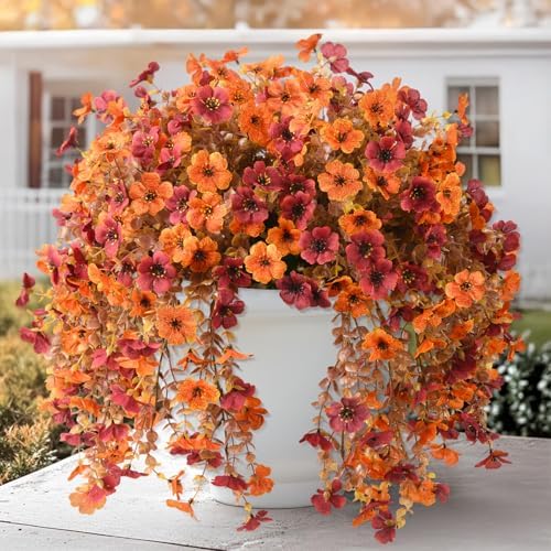 Homsunny Artificial Faux Mums Fall Flowers for Outdoor Outside Decoration by HomeD%C3%A9cor
