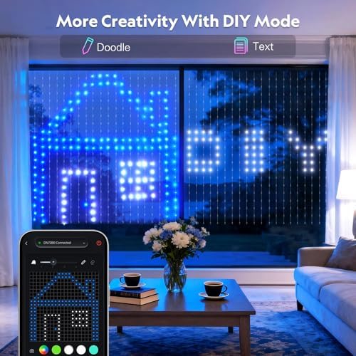 JMEXSUSS 400 LED Smart Curtain Lights for Holiday and DIY Fun, 6.5x6.5 ft - Image 4