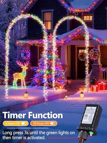 Christmas Decoration Outdoor Arch Lights - 9.5FT 460 LED Multicolor - Image 4