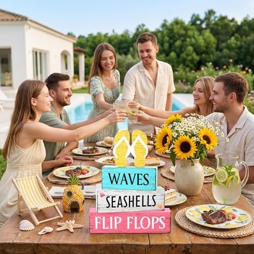 4 Pcs Summer Wooden Table Decor, Summer Decorations for Home - Image 7