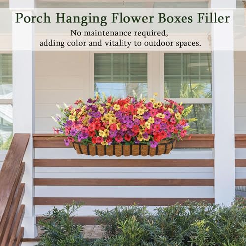 24PCS Fake Flowers Outdoor, UV Resistant Artificial Silk Flowers - Image 6