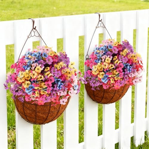24 Bundles Artificial Flowers for Outdoor Faux Plants for Spring Summer Decoration, UV Resistant Realistic Silk Plastic Fake Flowers Garden Porch Patio Balcony Yard Front Home Decor - Image 5