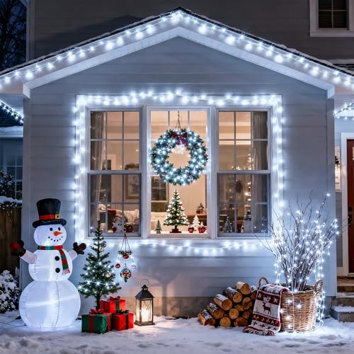 JMEXSUSS Clear Wire 163ft 500 LED White Christmas Lights Plug in - Image 6