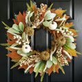 18 Inch Fall Wreath Maple Leaf Pumpkin for Front Door by CIROASES