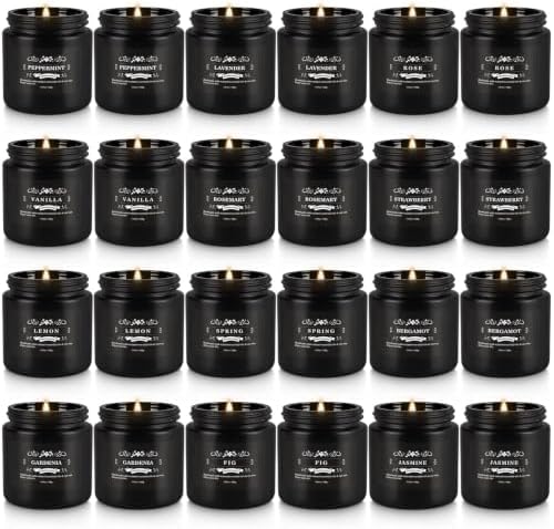 24Pcs Black Scented Candles,Men Candle Gift Set by TLNFHRPI